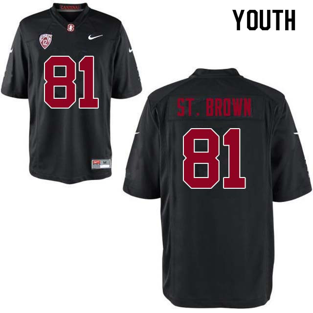 Youth Stanford Cardinal #81 Osiris St. Brown College Football Jerseys Sale-Black - Click Image to Close